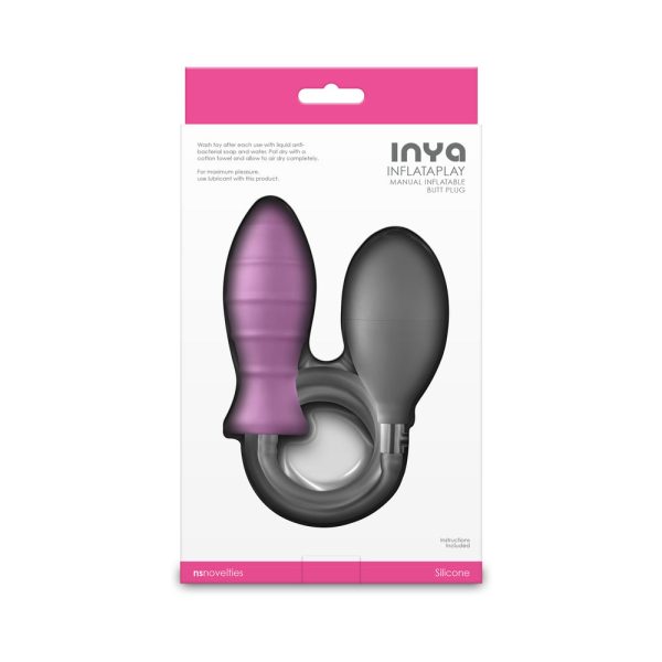 INYA InflataPlay Manual Inflatable Butt Plug Pink - Image 4