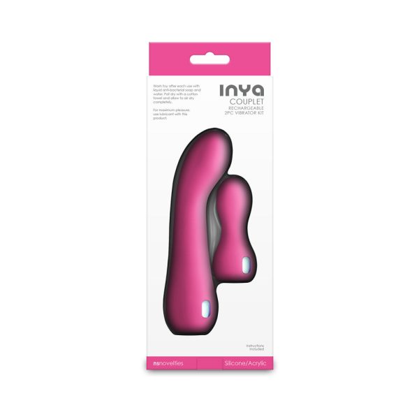 INYA Couplet Rechargeable 2-Piece Vibrator Kit Pink - Image 4
