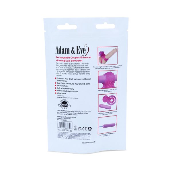 Adam & Eve Rechargeable Couples Enhancer Ring (Bag Packaging) - Image 4