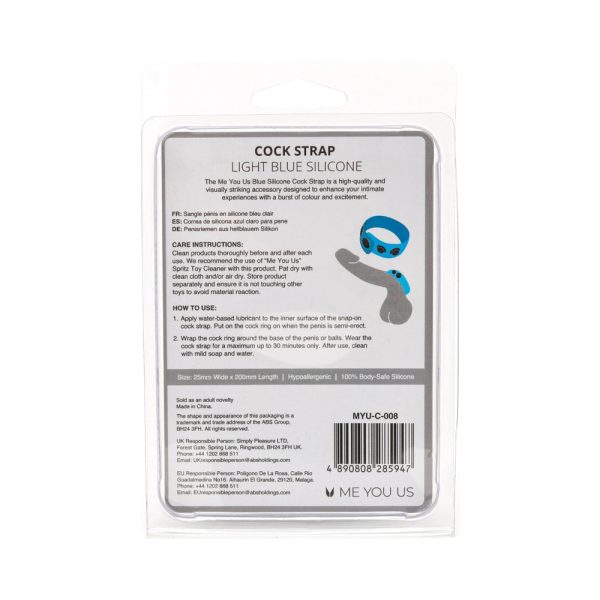Me You Us Light Blue Silicone Cock Strap - Image 6