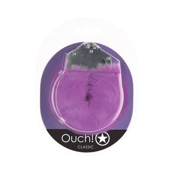 Ouch! Classic Fluffy Handcuffs Purple - Image 2