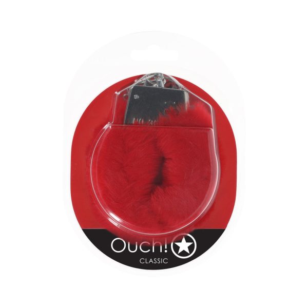Ouch! Classic Fluffy Handcuffs Red - Image 2