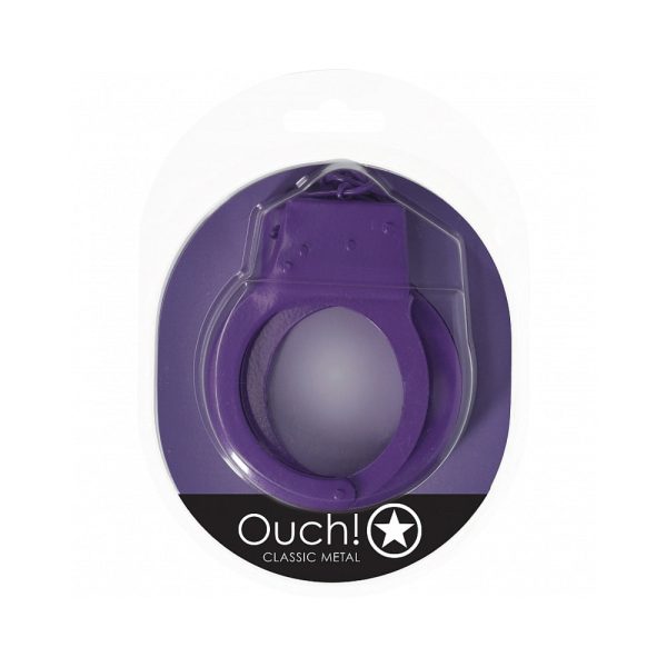 Ouch! Classic Metal Handcuffs Purple - Image 2