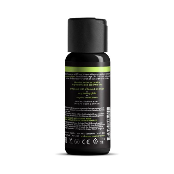 Wicked Lemongrass and Ginger Massage Oil 4 oz. - Image 2