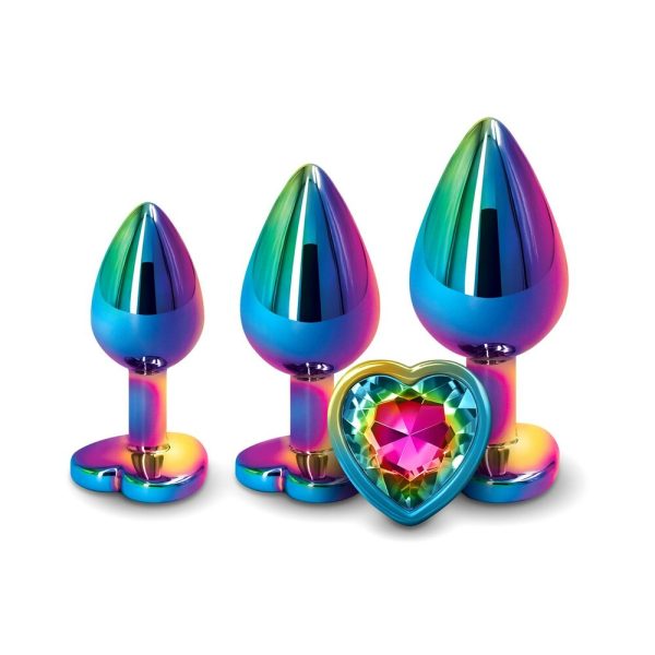 Adam & Eve Rainbow Heart Anal Plug Training Set - Image 2