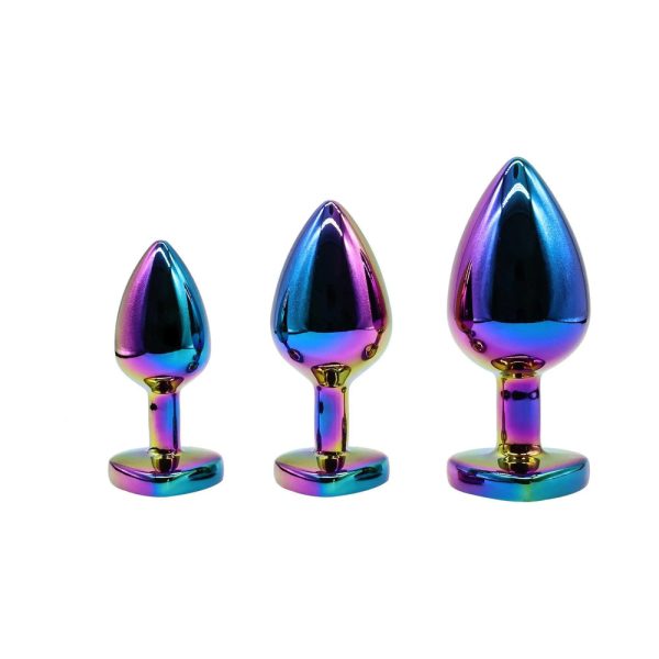 Adam & Eve Rainbow Heart Anal Plug Training Set - Image 3