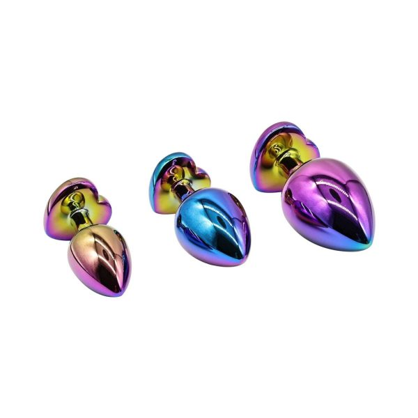 Adam & Eve Rainbow Heart Anal Plug Training Set - Image 4