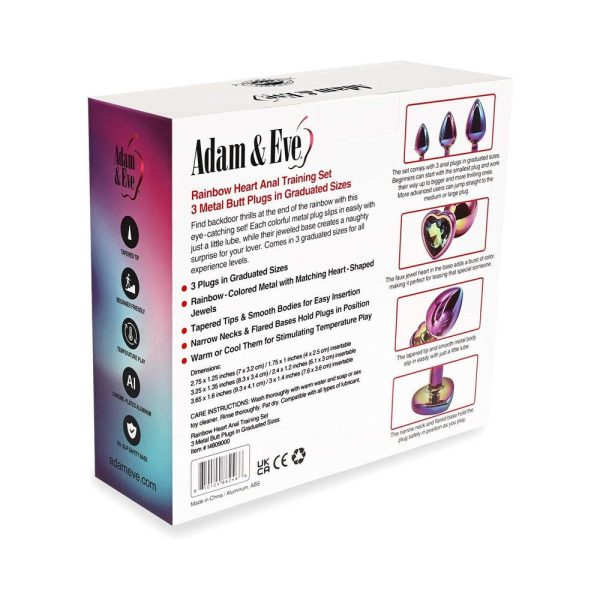 Adam & Eve Rainbow Heart Anal Plug Training Set - Image 7