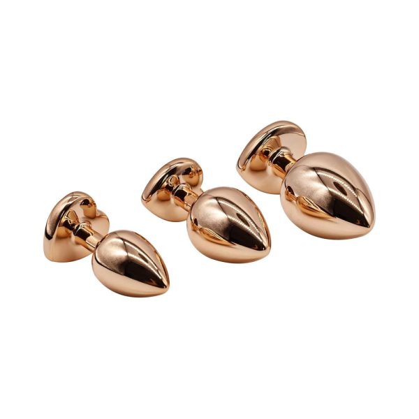 Adam & Eve Rose Gold Pink Heart Anal Plug Training Set - Image 3