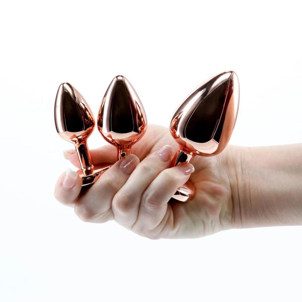 Adam & Eve Rose Gold Pink Heart Anal Plug Training Set - Image 7