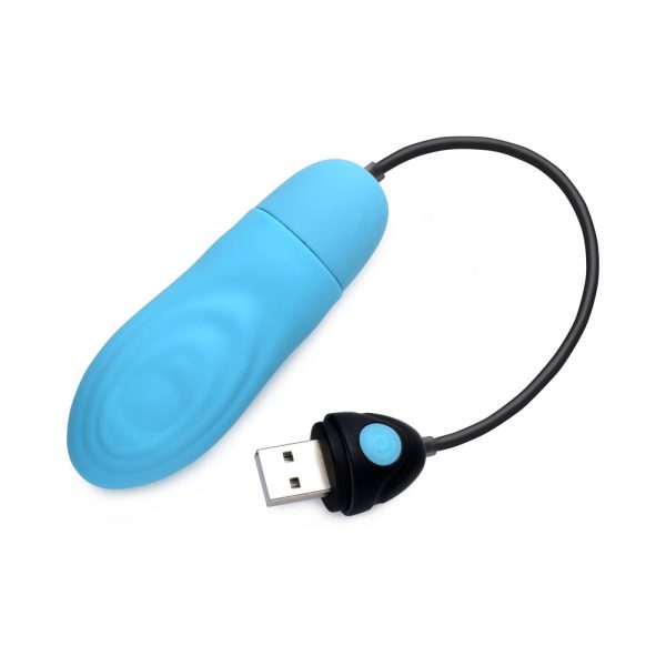 BANG! 7X Pulsing Rechargeable Silicone Bullet Blue - Image 8