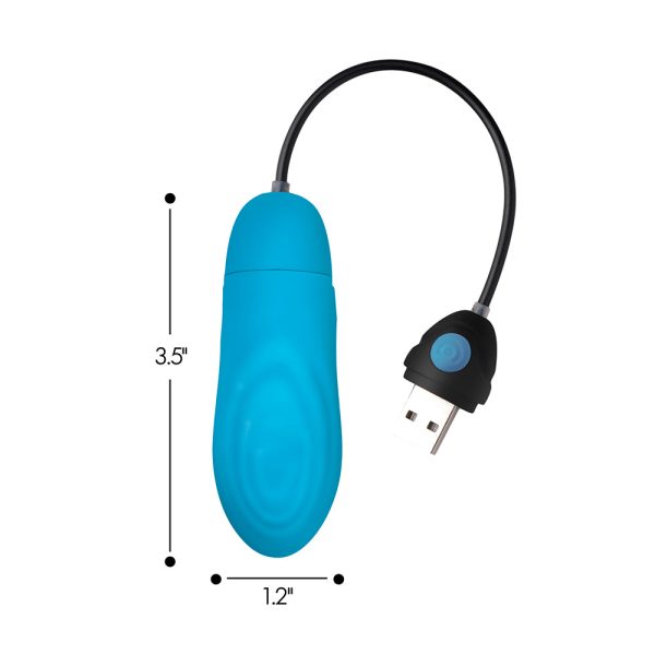 BANG! 7X Pulsing Rechargeable Silicone Bullet Blue - Image 9