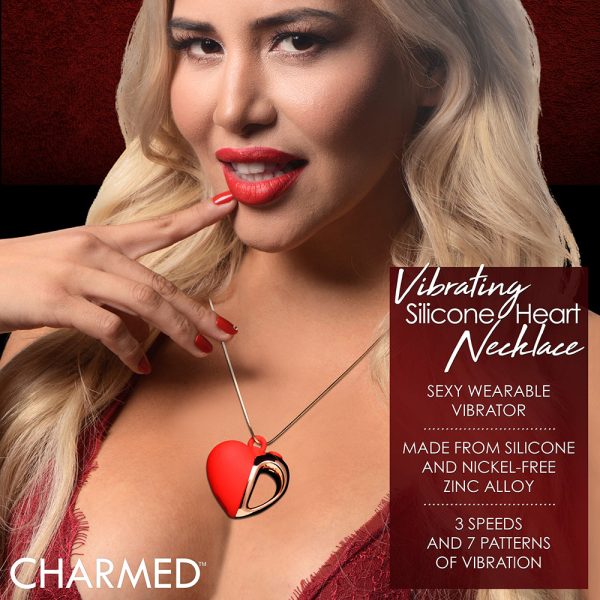 Charmed 10X Vibrating Silicone Heart Necklace - Image 7