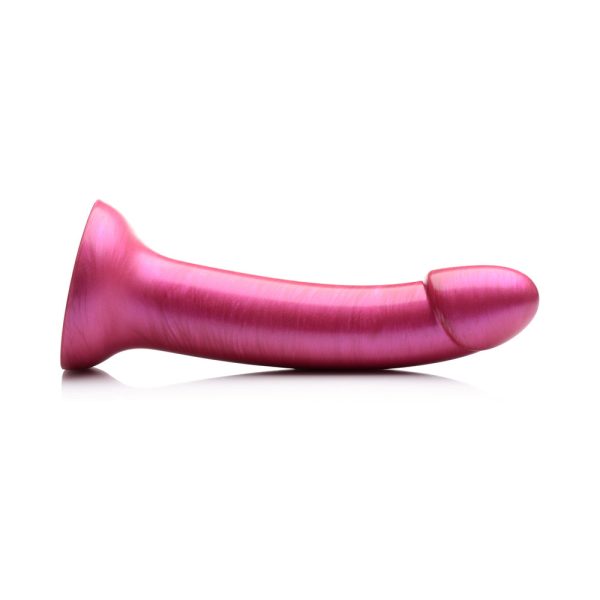 Simply Sweet 7 in. Metallic Silicone Dildo Pink - Image 4