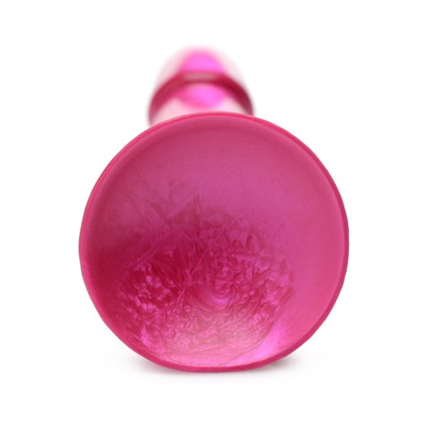 Simply Sweet 7 in. Metallic Silicone Dildo Pink - Image 6