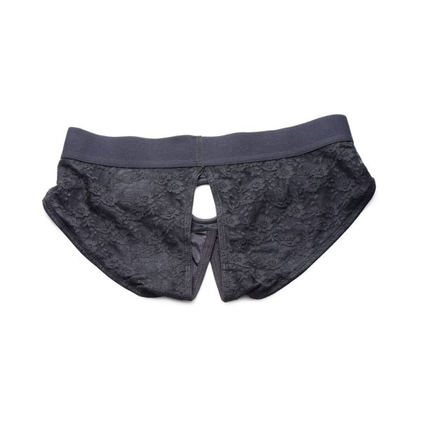 Strap U Lace Envy Crotchless Panty Harness Black 3XL - Image 4