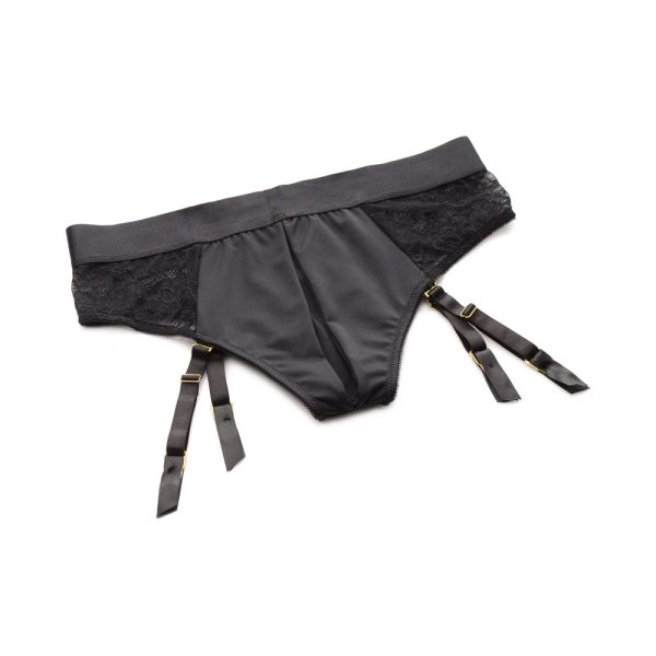 Strap U Laced Seductress Lace Crotchless Panty Harness & Garter Straps L/XL - Image 3