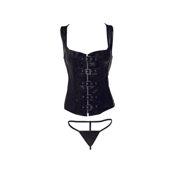 STRICT Lace-up Corset Vest & Thong L - Image 2