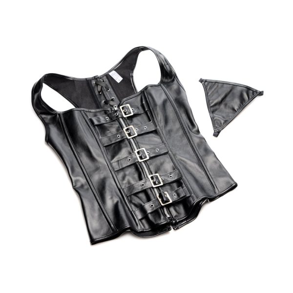 STRICT Lace-up Corset Vest & Thong L - Image 3