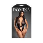 Fantasy Lingerie Domina Mesh Tie-Back Plunge Front Teddy with Buckle Waist and Lock & Key Detail Queen Size