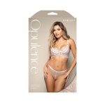 Fantasy Lingerie Opulence Metallic Embroidered Bra with Pearl Underwire Cups & Pearl Panty L/XL