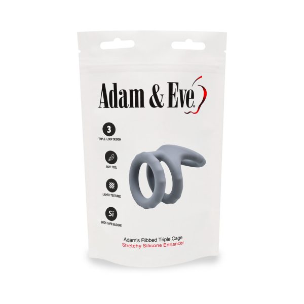 Adam & Eve Adam''s Ridged Triple Cage (Bag Packaging) - Image 7