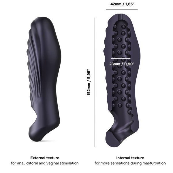 MAN WAN Ryzer Penis Extender and Soft Masturbating Sleeve Black Plum - Image 2