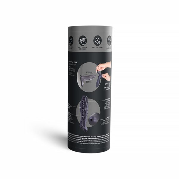 MAN WAN Ryzer Penis Extender and Soft Masturbating Sleeve Black Plum - Image 8