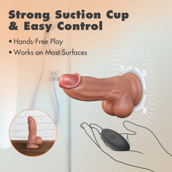 Dr. Skin Silicone Dr. Brody 8.75 in. Vibrating Thrusting Dildo Beige - Image 10