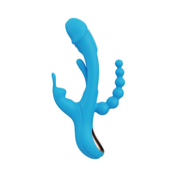 Honey Play Box Trilux Kinky Finger Rabbit Vibrator with Anal Beads Blue - Image 4