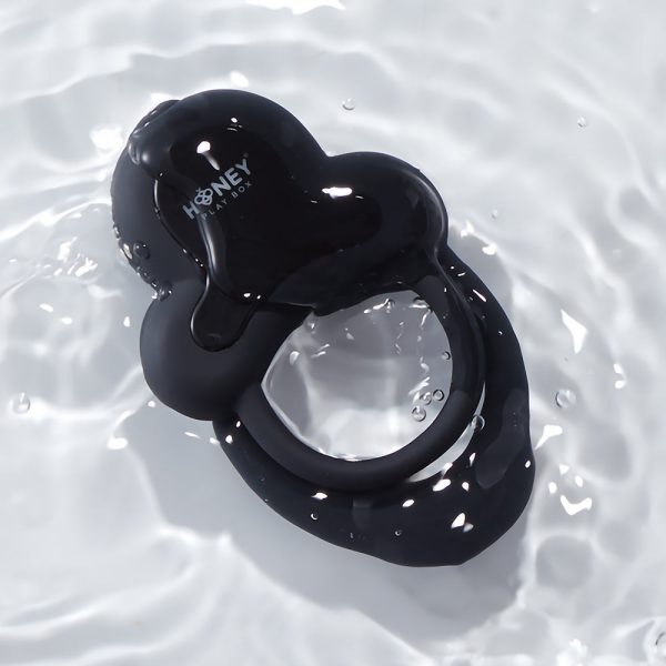 Honey Play Box Anello App-Controlled Vibrating Double Cock Ring with Clitoral Stimulator Black - Image 5
