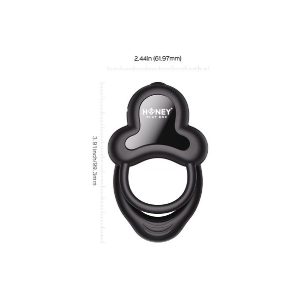 Honey Play Box Anello App-Controlled Vibrating Double Cock Ring with Clitoral Stimulator Black - Image 7