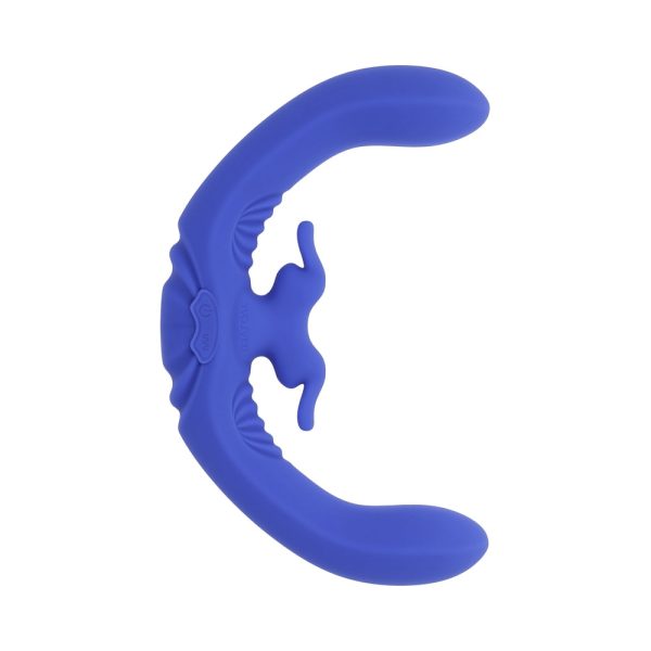 Evolved Lovebirds Rechargeable Silicone Remote-Controlled Dual-Ended Vibrator Blue - Image 2