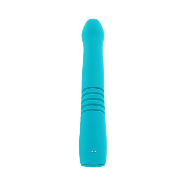 Evolved Bunny Hop Rechargeable Silicone Thrusting Rabbit Vibrator Teal - Image 5