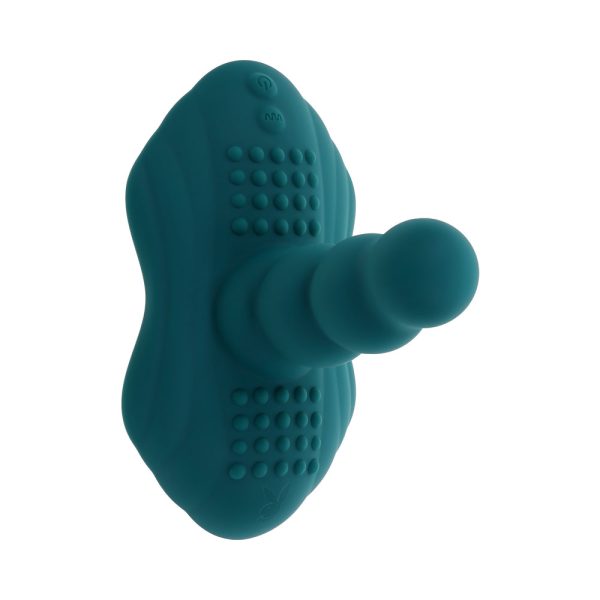 Playboy Have A Seat Rechargeable Silicone Remote-Controlled Vibrating Grind Pad Deep Teal - Image 3