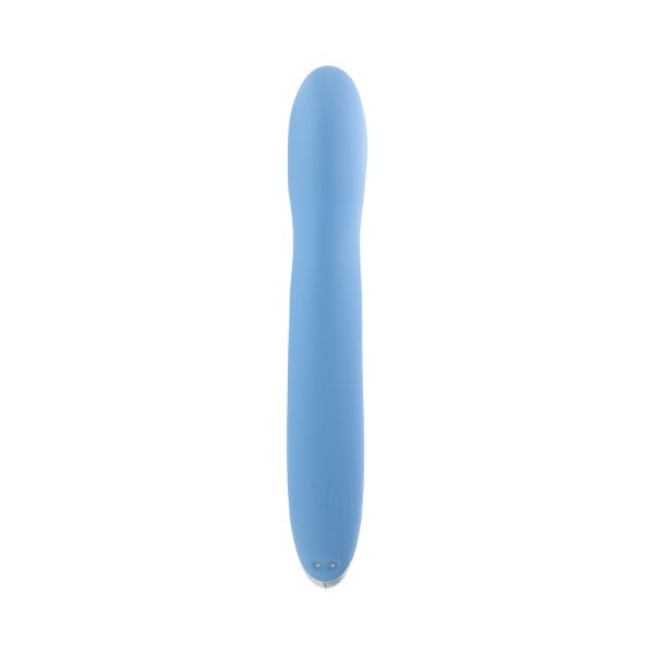 Playboy Up & Away Rechargeable Silicone Rabbit Vibrator Blue - Image 3