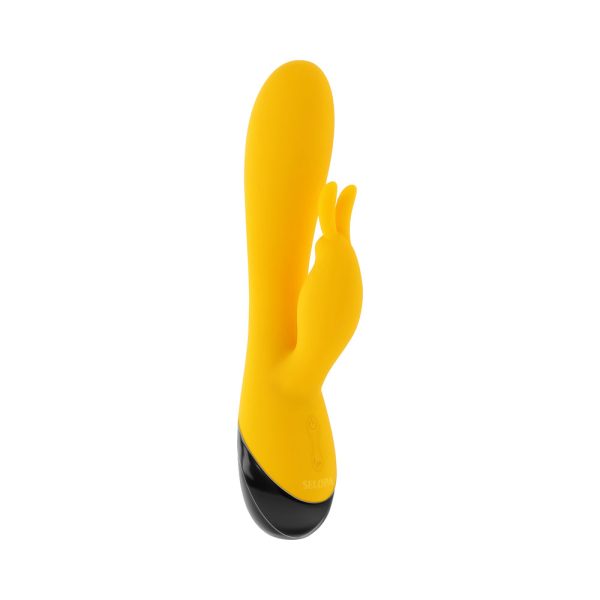 Selopa Buzzz Bunny Rechargeable Silicone Flexible Rabbit Vibrator Yellow - Image 3