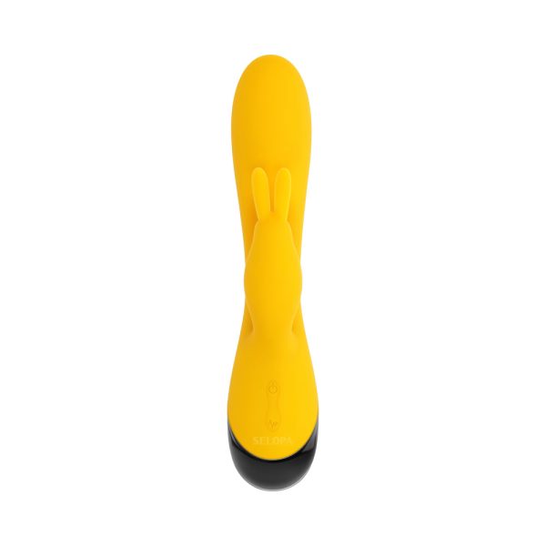 Selopa Buzzz Bunny Rechargeable Silicone Flexible Rabbit Vibrator Yellow - Image 6