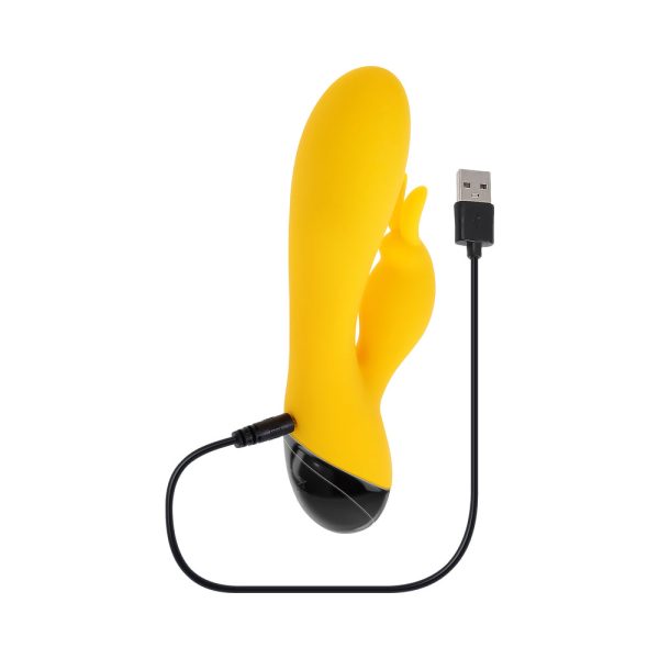 Selopa Buzzz Bunny Rechargeable Silicone Flexible Rabbit Vibrator Yellow - Image 9