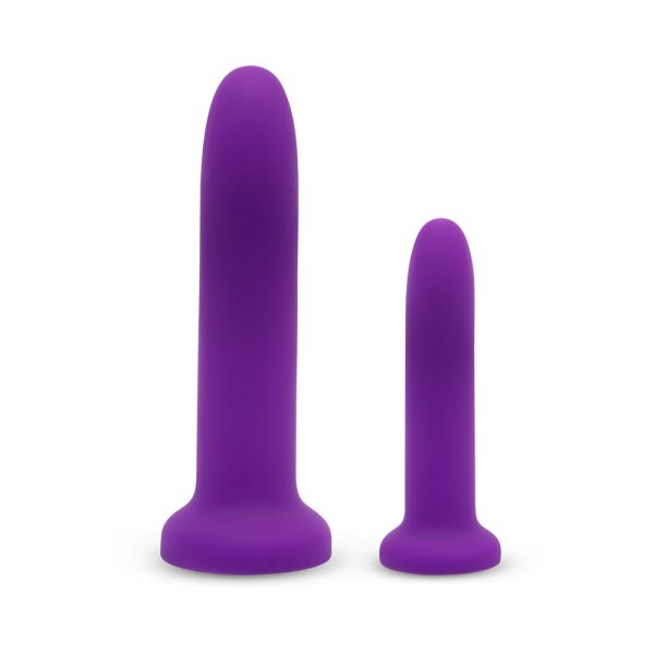 Together Duo Silicone 2-Piece 5.5 in. & 8 in. Dildo and Harness Set Purple - Image 6