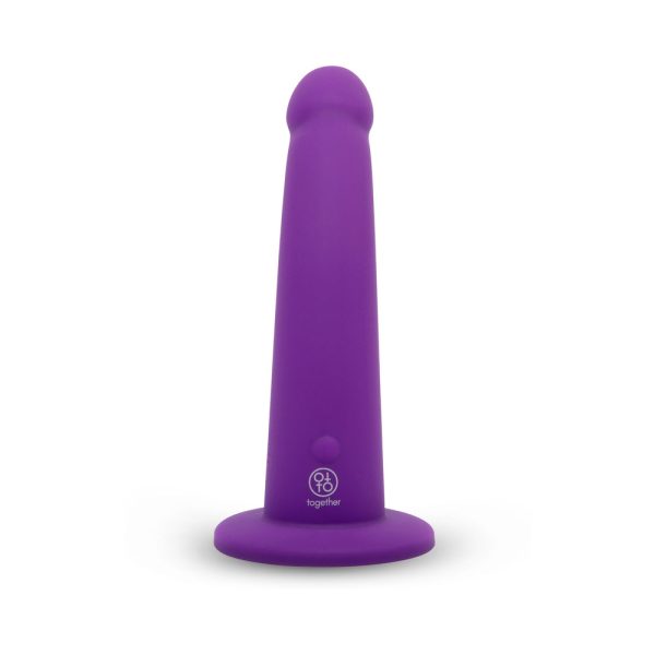 Together Tilt 6.5 in. Silicone Dildo and Harness Set Purple - Image 5