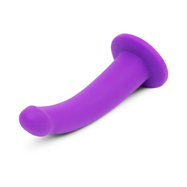Together Tilt 6.5 in. Silicone Dildo and Harness Set Purple - Image 7