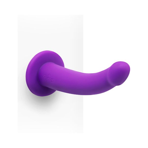 Together Tilt 6.5 in. Silicone Dildo and Harness Set Purple - Image 8