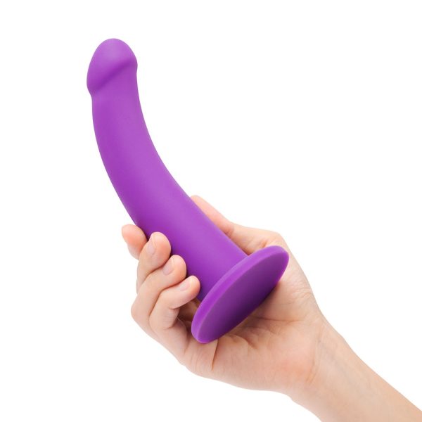 Together Tilt 6.5 in. Silicone Dildo and Harness Set Purple - Image 9