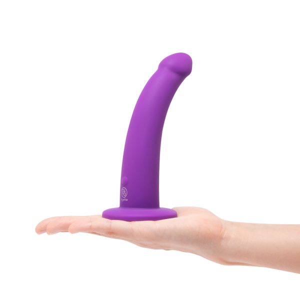 Together Tilt 6.5 in. Silicone Dildo and Harness Set Purple - Image 10