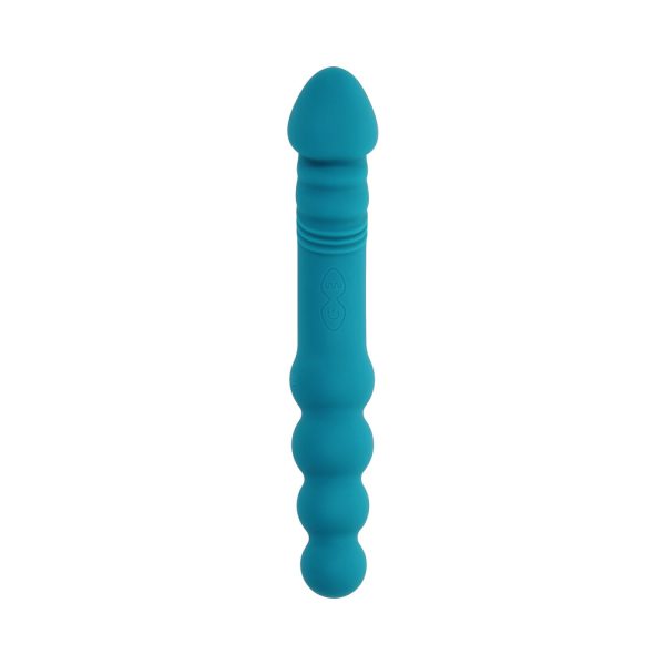 Evolved Flip Flop Rechargeable Silicone Dual-Ended Vibrator Teal - Image 2