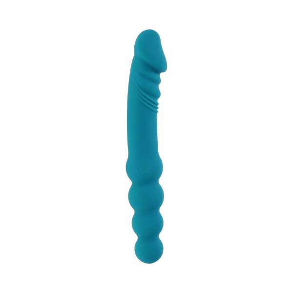 Evolved Flip Flop Rechargeable Silicone Dual-Ended Vibrator Teal - Image 4