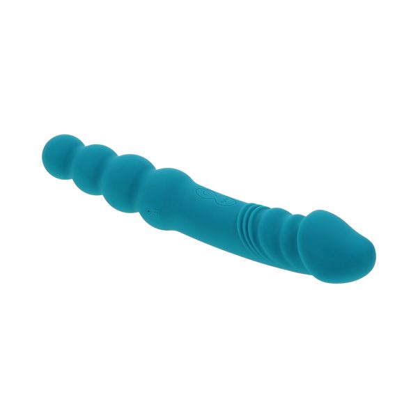 Evolved Flip Flop Rechargeable Silicone Dual-Ended Vibrator Teal - Image 7