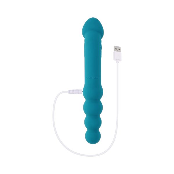 Evolved Flip Flop Rechargeable Silicone Dual-Ended Vibrator Teal - Image 8