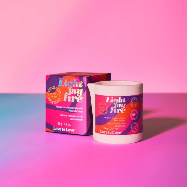 Love to Love Light My Fire Sensual Massage Candle Lotus Flower 2.2 oz. - Image 2